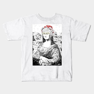 Mona Lisa Mrs Claus Kids T-Shirt